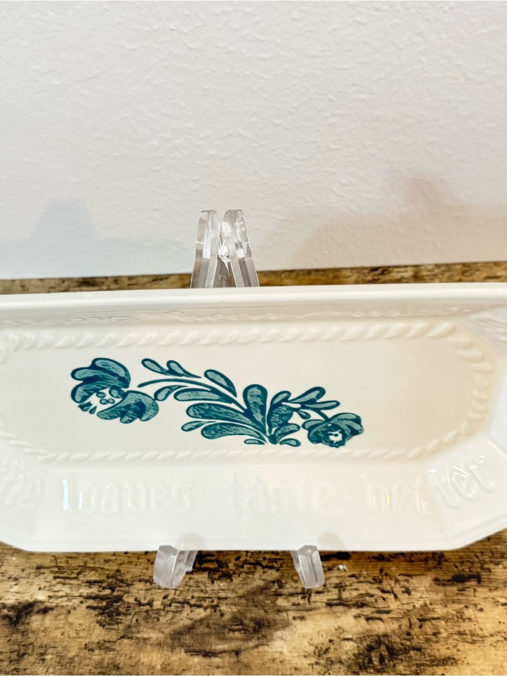 Pfaltzgraff Ceramic Serving Tray | Teal Floral | USA - Picture 4 of 10